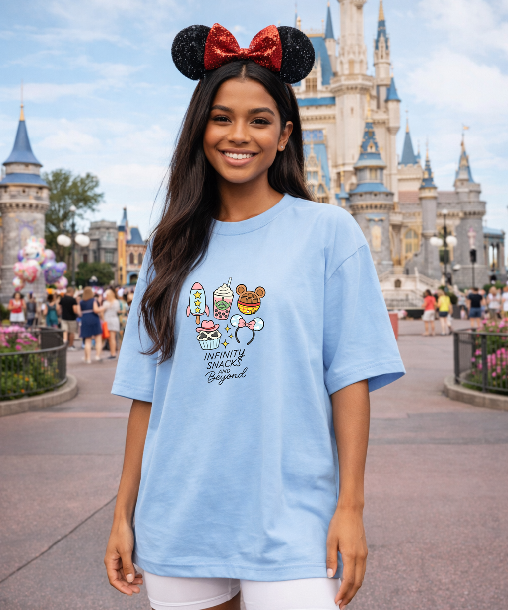 Infinity Snacks & Beyond - Tshirt - White/Blue/Pink