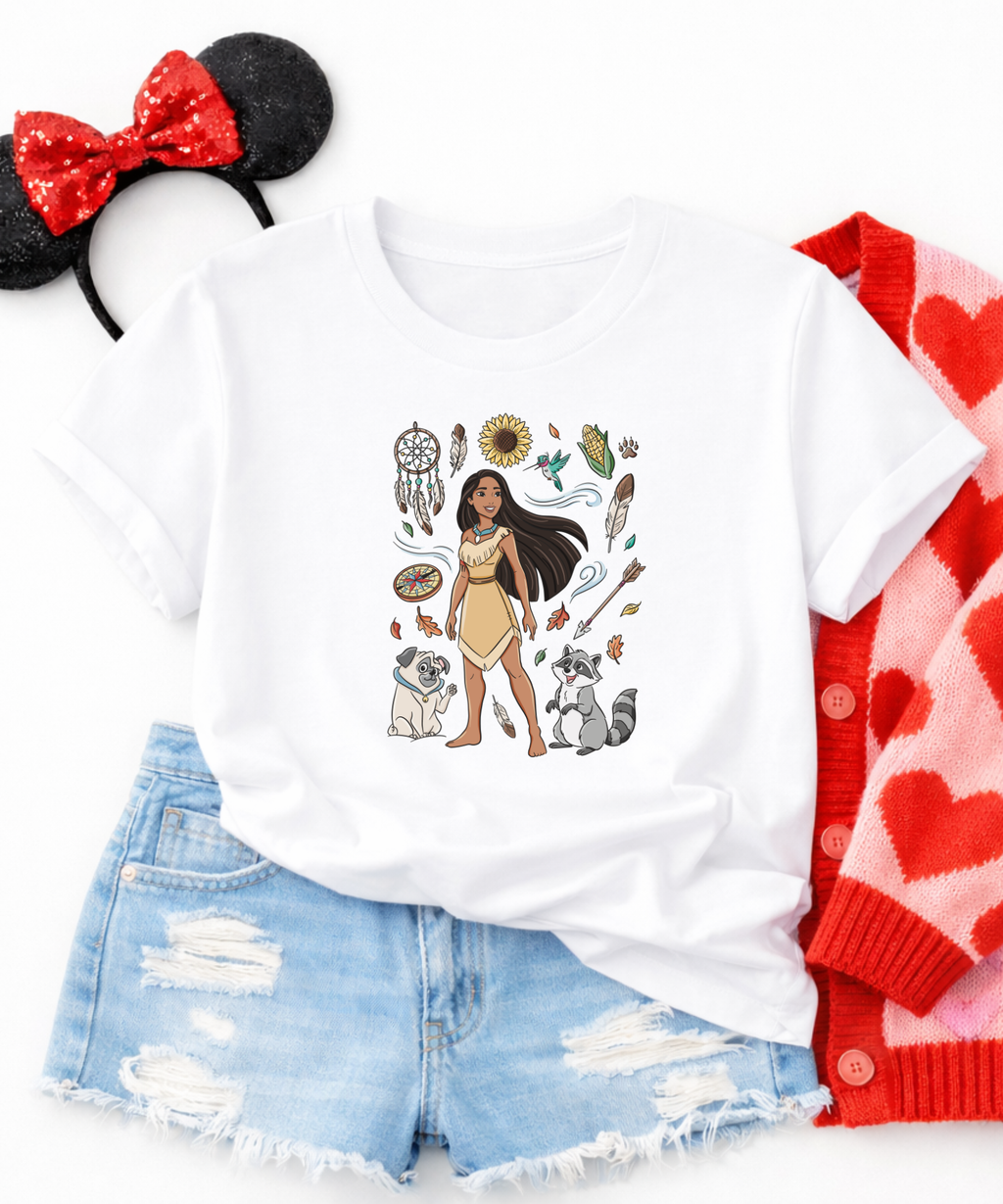 Pocahontas - Tshirt/Sweatshirt - White/Pink