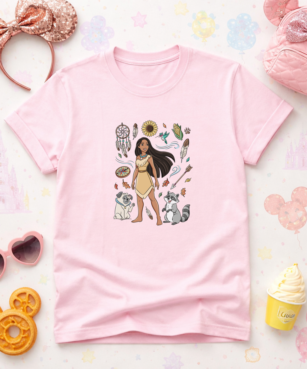Pocahontas - Tshirt/Sweatshirt - White/Pink