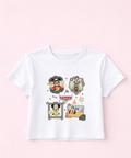 Mouse Cars - Cropped Tee - White