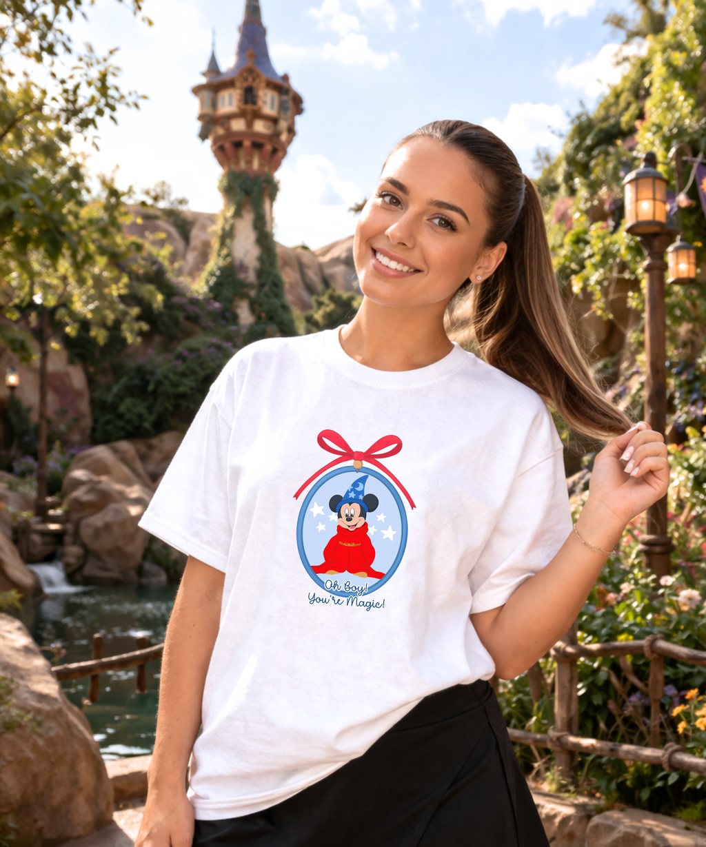 Oh Boy, You’re Magic - Tshirt - Blue/White
