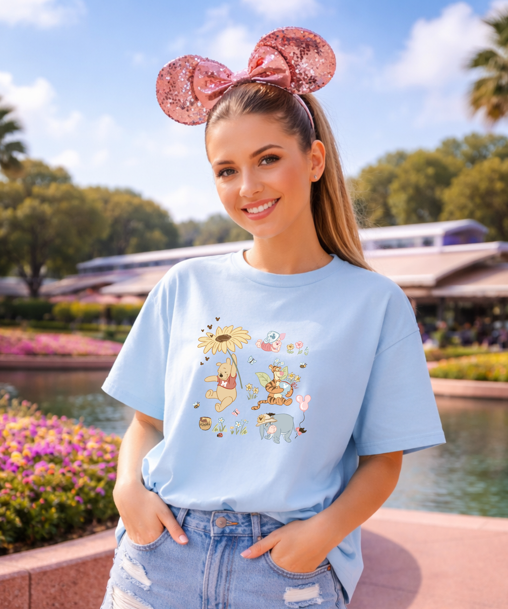 Summer Pooh Coquette - Tshirt - Pink/Blue/White
