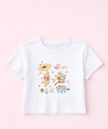 Summer Pooh Coquette - Cropped Tee - White