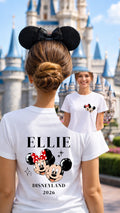 Personalised Adults WDW/DL - Double Sided - Tshirt/Sweatshirts- White/Pink/Blue