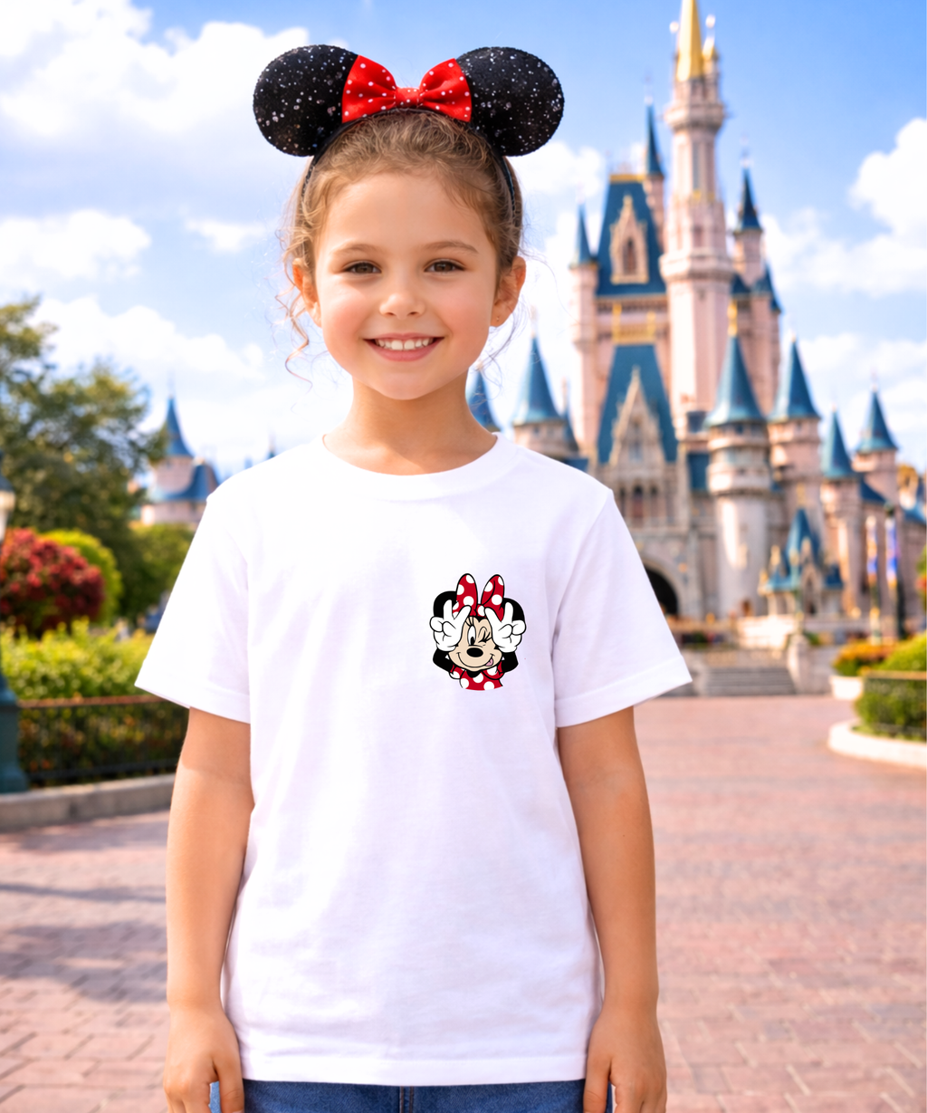 Personalised Minnie Chequered WDW/DL - Tshirt/Sweatshirt - White