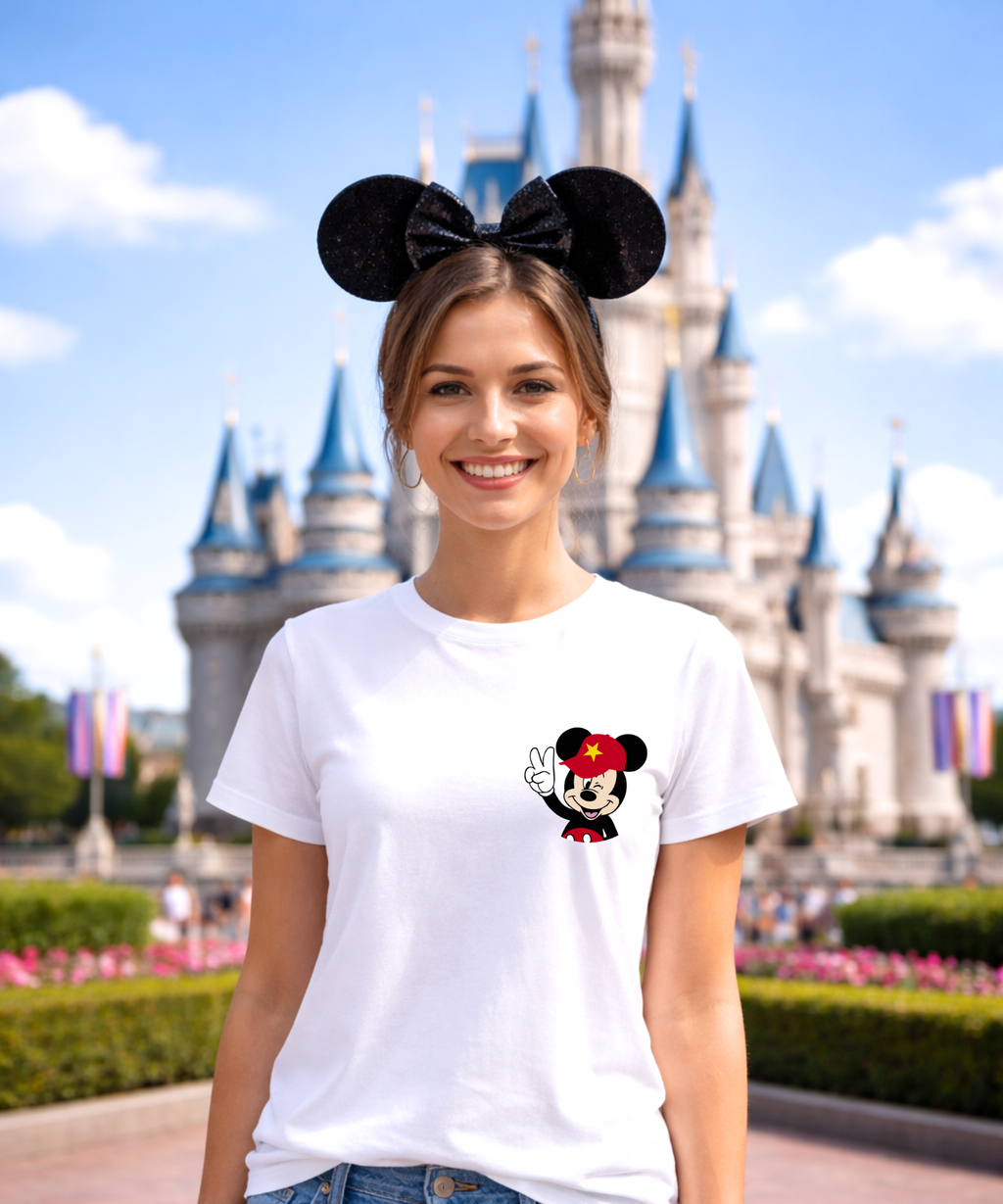 Adults Personalised Mickey Chequered WDW/DL - Tshirt/Sweatshirt - White