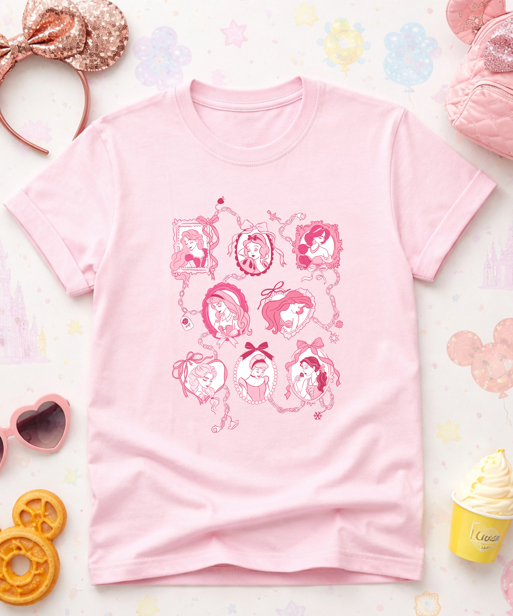 Princess Charms - Tshirt/Sweatshirt - White/Pink