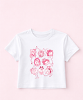 Princess Charm - Cropped Baby Tee - White