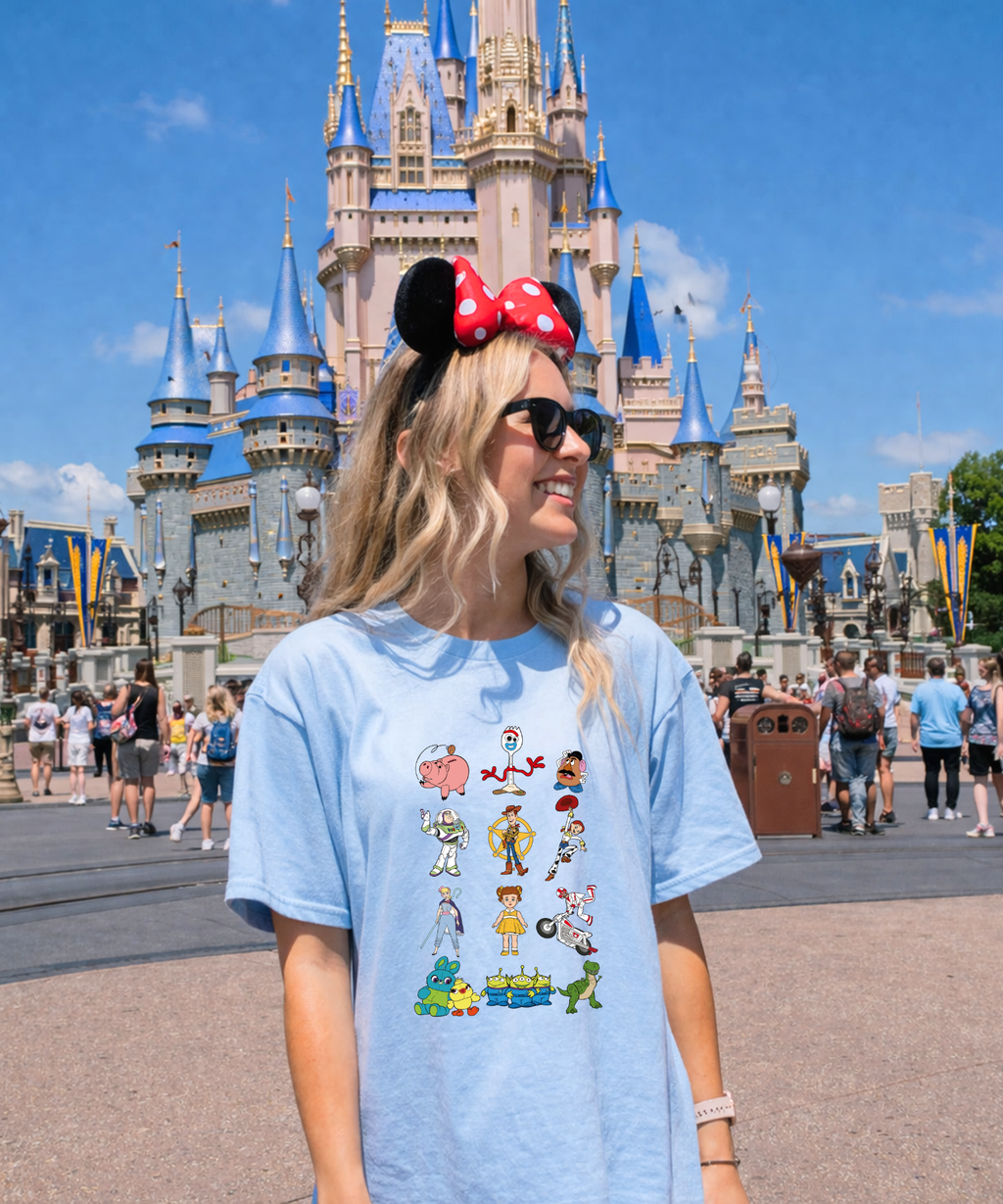 Toy Characters - Tshirt - White/Pink/Blue