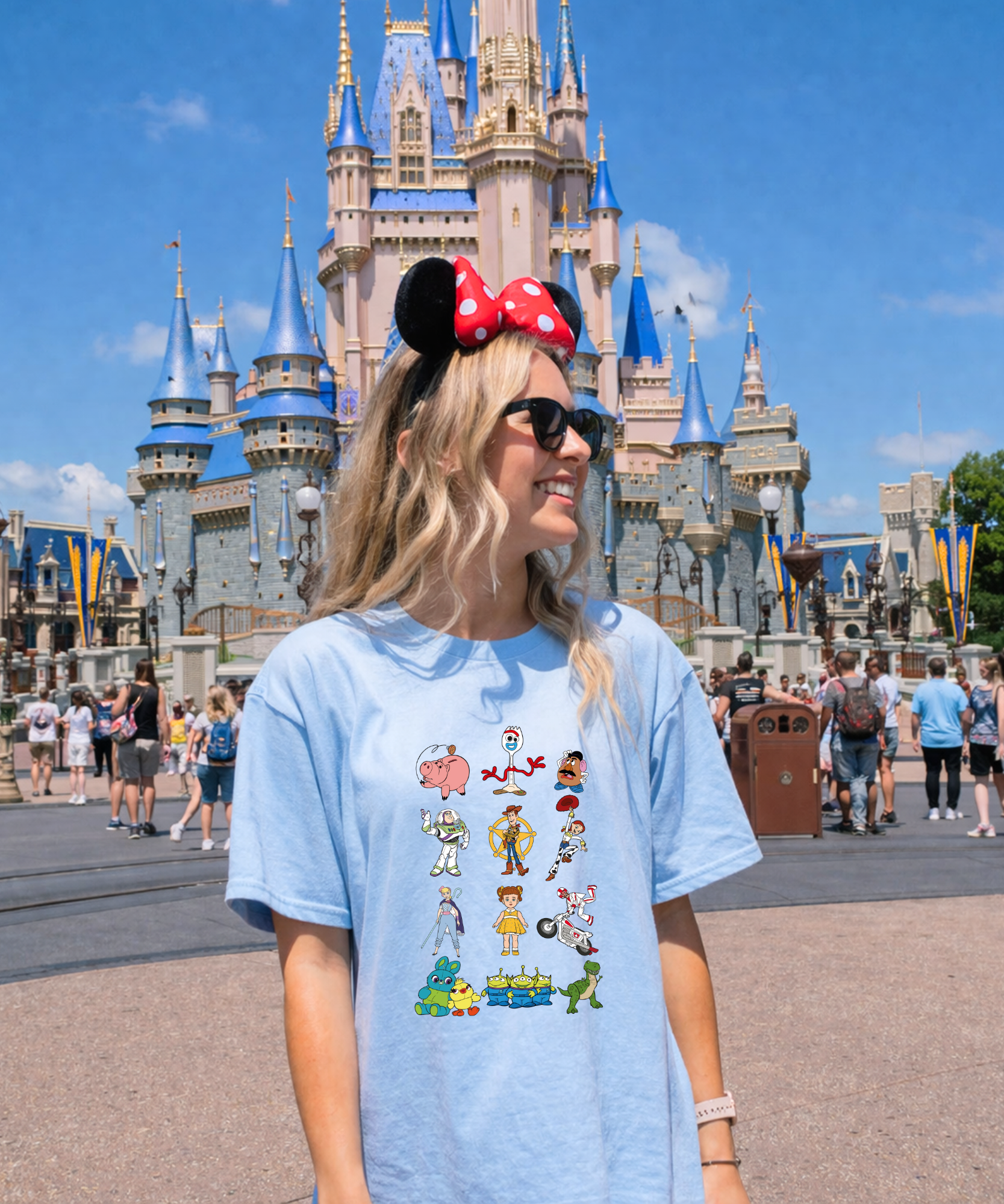 Toy Characters - Tshirt - White/Pink/Blue