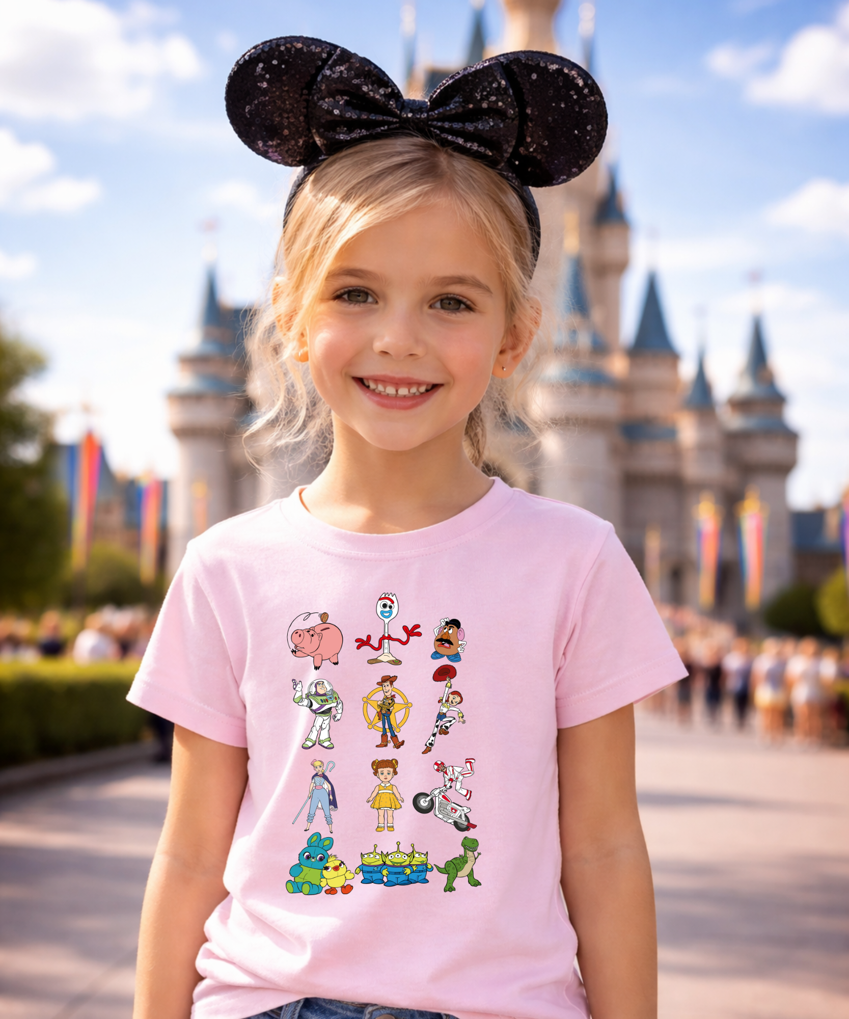 Toy Characters - Tshirt - White/Pink/Blue