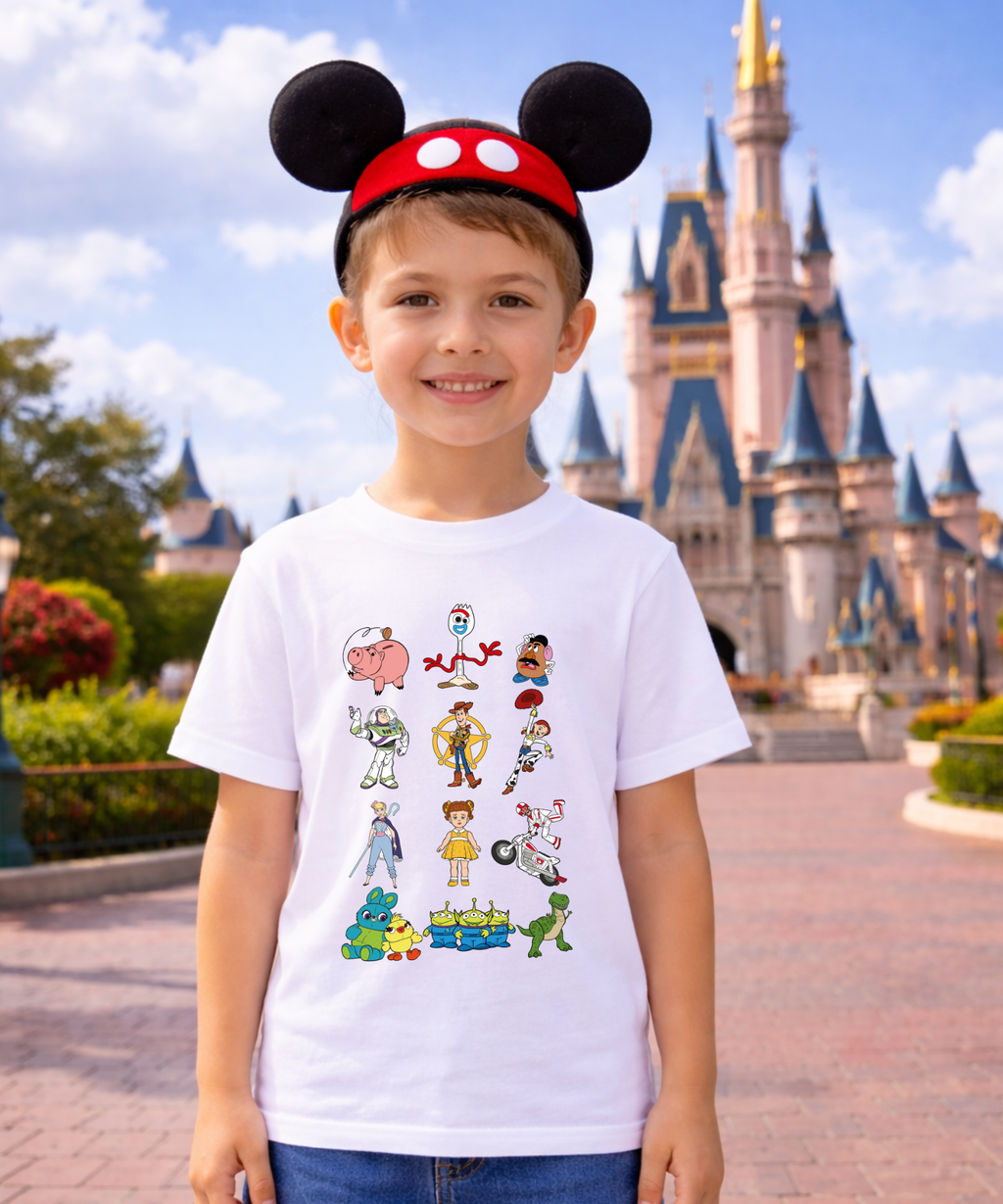Toy Characters - Tshirt - White/Pink/Blue
