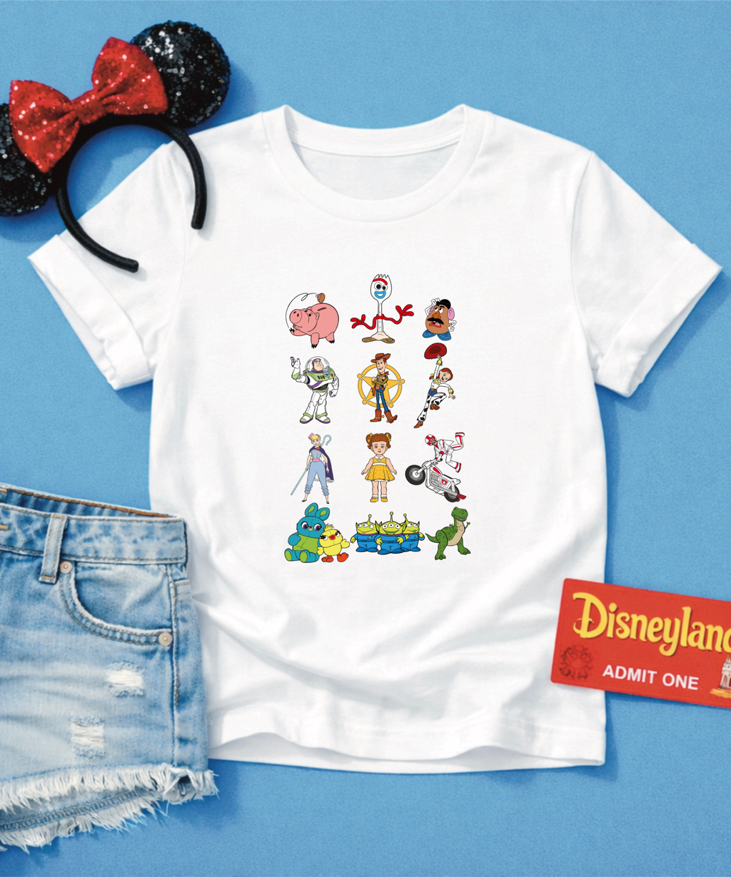 Toy Characters - Tshirt - White/Pink/Blue