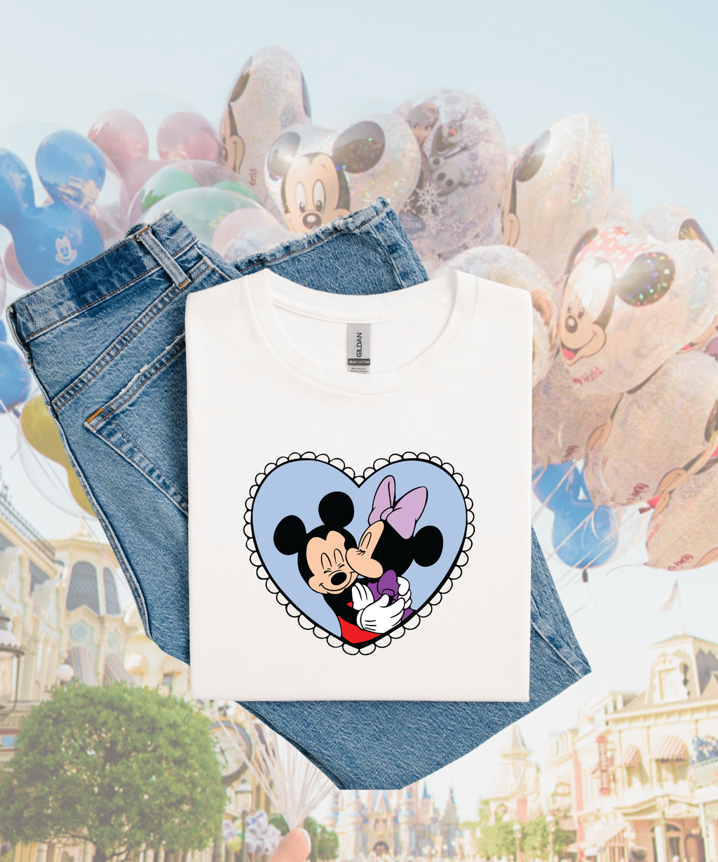 Minnie Mickey Love - Tshirt - White/Pink