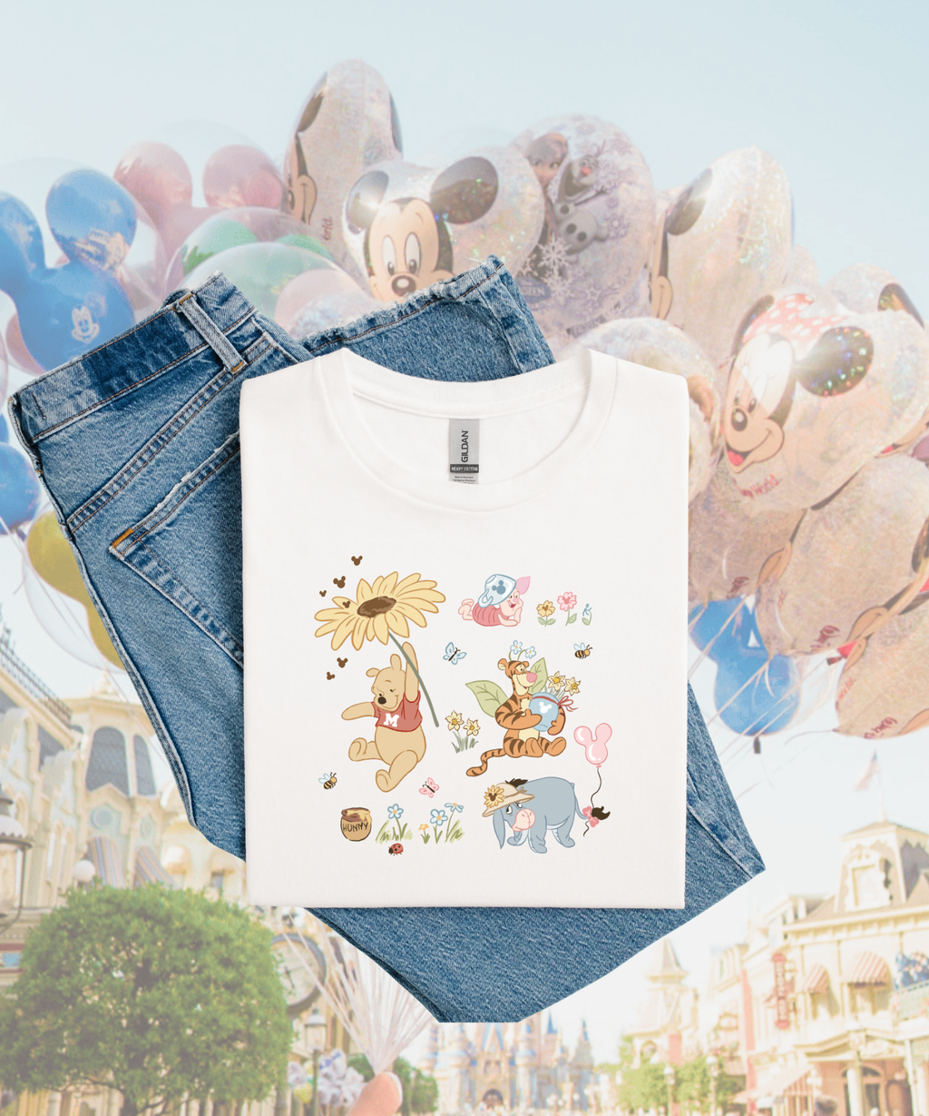 Summer Pooh Coquette - Tshirt - Pink/Blue/White