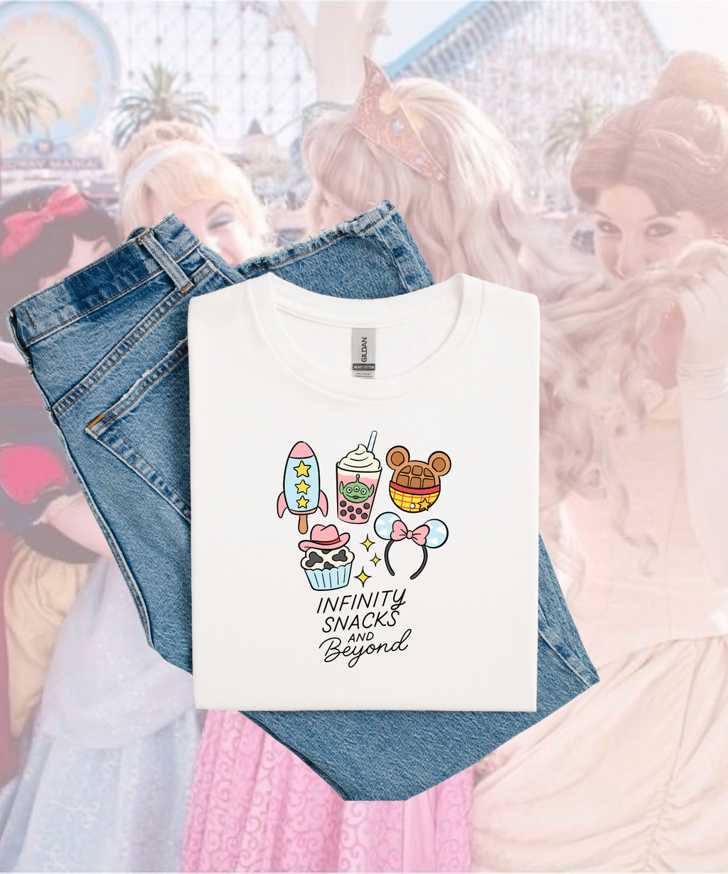 Infinity Snacks & Beyond - Tshirt - White/Blue/Pink