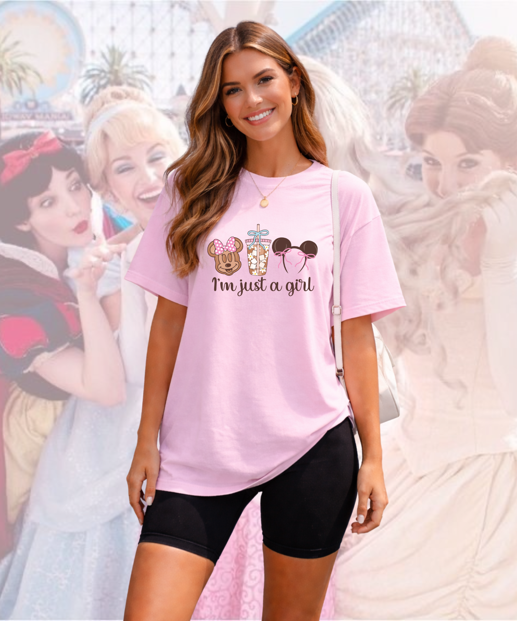 I’m Just A Girl Mouse - Tshirt/Sweatshirt - White/Pink