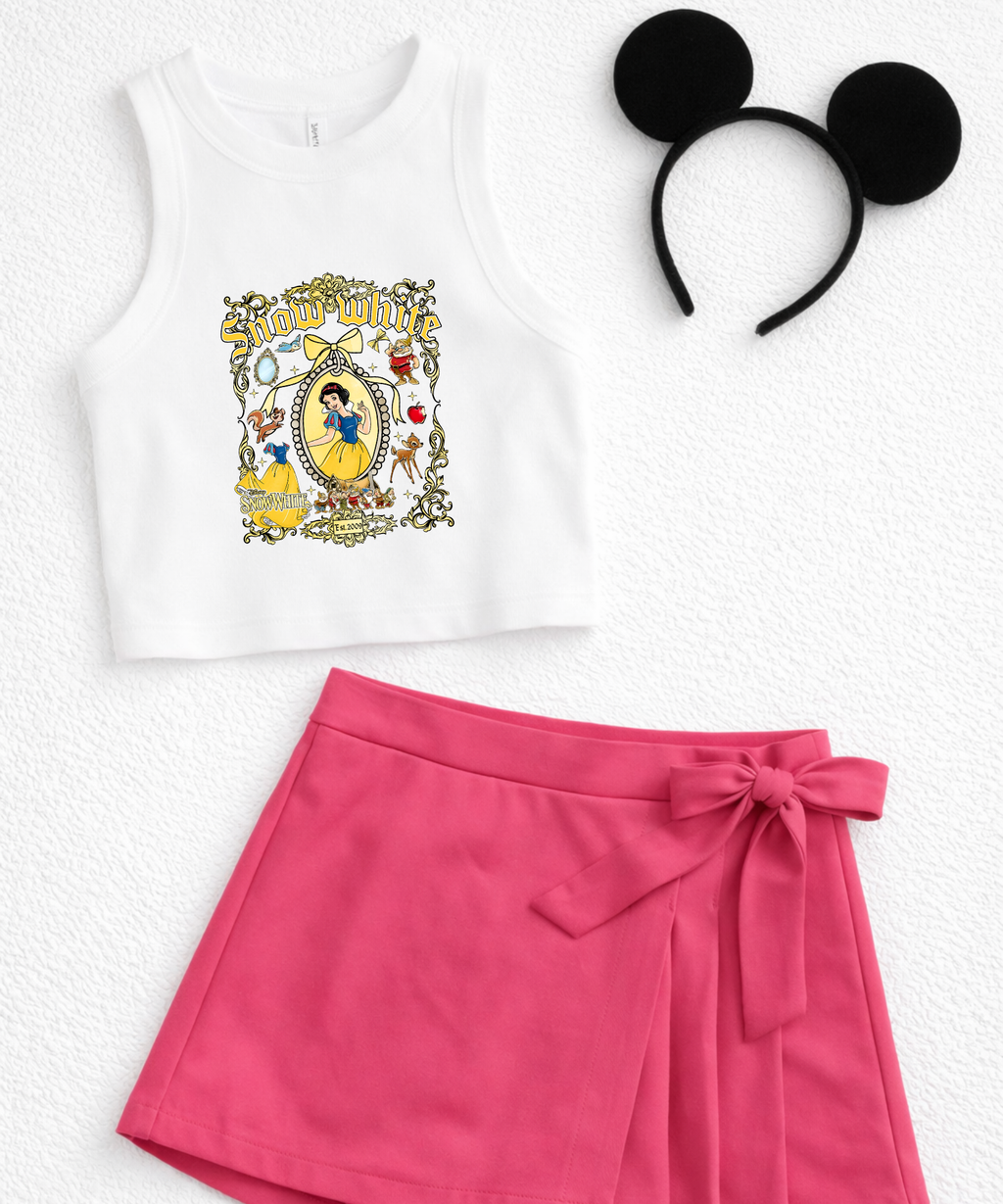 Princess Cropped Vest/Tshirt - Multiple Princess option
