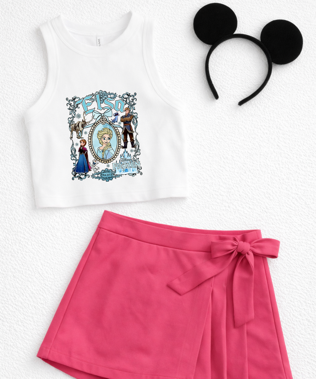 Princess Cropped Vest/Tshirt - Multiple Princess option