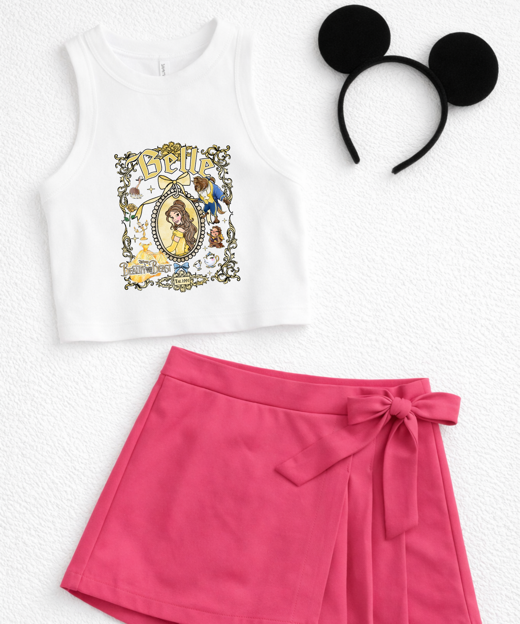 Princess Cropped Vest/Tshirt - Multiple Princess option